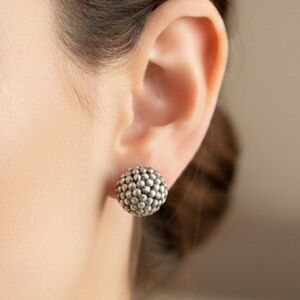 Lagos Signature Caviar Beaded Sterling Silver Stud Earrings